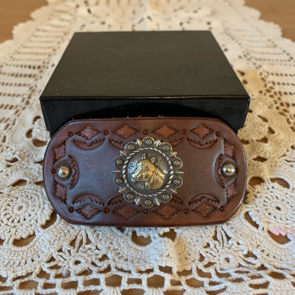 Genuine Leather Western Style Hair Barette-NEW! - Picture 2 of 16